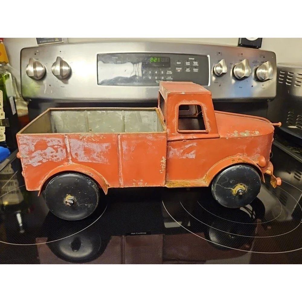 Little Red Farm Truck Rustic Country Chic Metal Garden Planter Pot 15